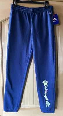 Pantalones deportivos azules campeones XL 16 con logotipo floral en la pierna para niñas jóvenes nuevos con etiquetas Foto 1 de 4