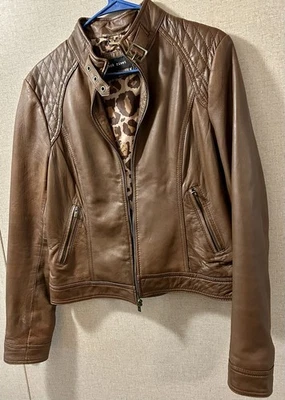 Chaquetas de cuero remache negro para mujer talla L Foto 1 de 4