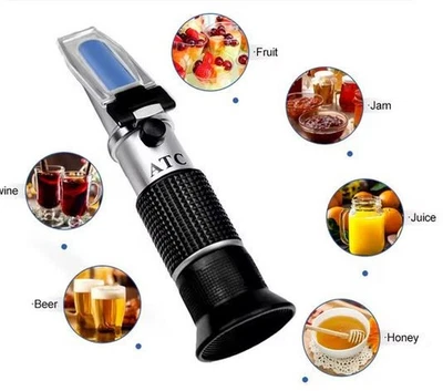 Refraktometer Alkohol 0-25 %  Brix 0-40 % Zucker Wein Konzentration Densitometer - Bild 1 von 4