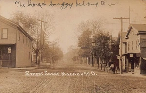 ZC1/ Mogadore Ohio RPPC Postcard c1910 Street Scene Stores  34 - Picture 1 of 4