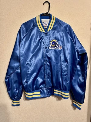 Chaqueta a Presión Vintage Chalk Line Los Angeles LA Rams St Louis Adulto XL Forrada Azul Foto 1 de 4