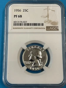 1956 25c Washington Quarter NGC PF68 - Picture 1 of 2