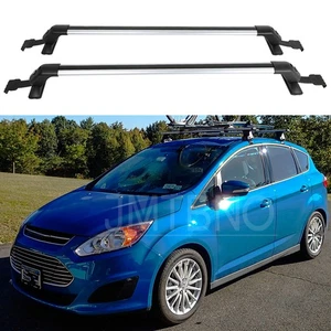 For Ford C-Max Top Roof Rack Cross Bar Luggage Cargo Carrier Aluminum w/ Lock - Foto 1 di 17