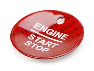 Red Carbon Engine Start Stop Button Cover Trim For Ford F150 Raptor Explorer - Picture 1 of 11
