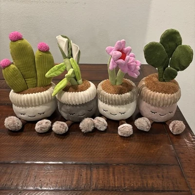 Lot Of 4 Greenhouse by Russ 12” Plush Plant Flowers Jazwares Succulents Cactus - Image 1 of 4