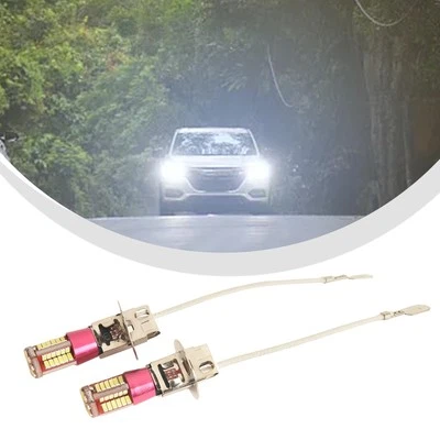 2pcs 6000K White Car H3-3014-57SMD LED Decoding Fog Lights 360 Degrees Protable - Image 1 of 4