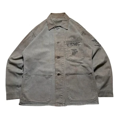 WWII USMC P47 Jacket HBT Marine Corps Combat Fatigue Uniform Colonel 1940s 50s - Image 1 of 4