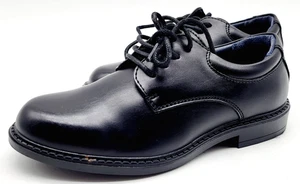 Bruno Marc Boys Black Leather Lace Up Round Toe Dress Shoes Size 1 - Picture 1 of 8