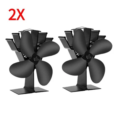 HORMY 2X Heat Powered Stove Fan Log Wood Burner Heat Distribution Fireplace Fan Set US