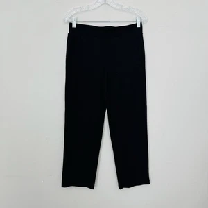 Pantalones de salón de pierna ancha negros de ajuste relajado T By Talbots para mujer talla S - Imagen 1 de 8