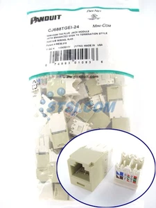 (24-PACK) Panduit CJ688TGEI-24 Cat6 Mini-Com Jack Module, Ivory GENUINE ~STSI - Picture 1 of 4