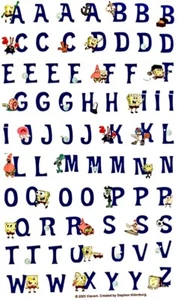 Maxi SPONGEBOB QUADRATHOSE ALPHABET BUCHSTABEN Sandylion Aufkleber *VINTAGE* - Bild 1 von 1