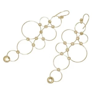 Georg Jensen Yellow Gold 18K Dangle Earrings 3.07 inches With Original Box - Picture 1 of 7
