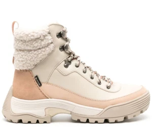 Bottes imperméables Clarks femme ATL HIKE TOP GTX ivoire doublées chaudes en cuir - Photo 1/4