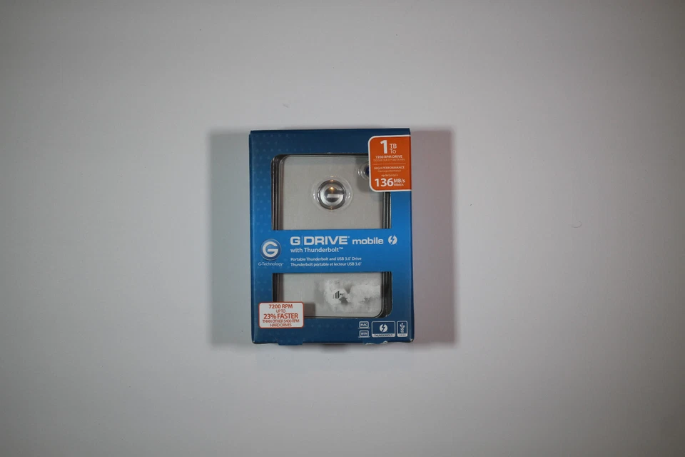 The G-Technology 1TB G-Drive Mobile Hard Drive High-speed Thunderbolt or USB 3.0 - Image 1 of 4