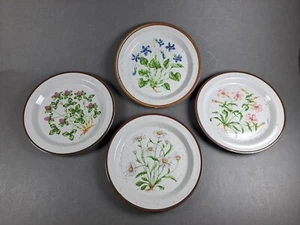 Set di 4 piatti floreali maculati vintage Giappone quadrifoglio tarassaco viola rosa 8 in - Foto 1 di 23