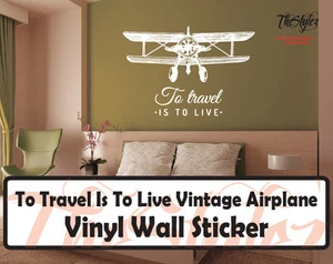 To Travel Is To Live Vintage Air Balloon Wall Expressions Vinyl Sticker - Picture 1 of 4