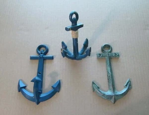 Lo Of 3 Cast Iron Anchors, 3 Different Styles, One Marked Hobby Lobby 111435 - Picture 1 of 11