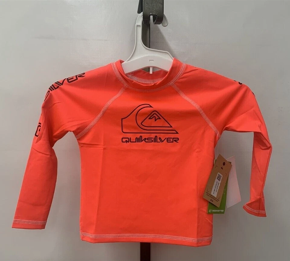 Quiksilver Youth Boys On Tour manga larga rashguard en coral neón elige la talla Foto 1 de 4