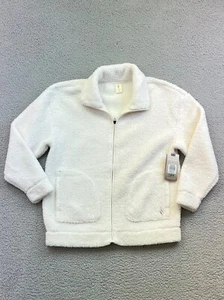 Skechers Women's Go Lounge Sherpa Zippered Jacket Sz Large Off White NWT - Picture 1 of 11