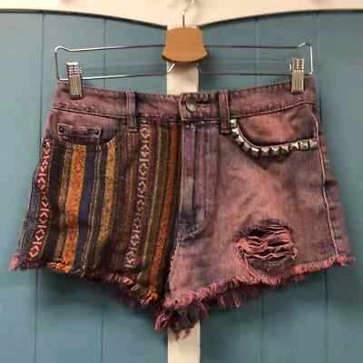 Urban Outfitters BDG High Rise DREE Cheeky Denim Rosa Pantalones Cortos 27W Foto 1 de 4