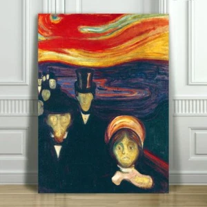 EDVARD MUNCH - Anxiety - CANVAS ART PRINT POSTER - 12x8" - Picture 1 of 1