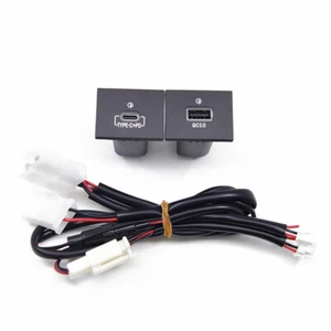 USB-A QC3.0 & USB-C PD Dual Port Charger Socket Panel For Ford Focus MK2 2005-09 - Picture 1 of 11