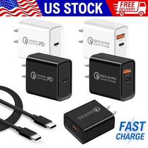 Blocco cubo caricatore rapido USB + TYPE-C da 20 Watt e cavo da 3 piedi per Samsung Galaxy - Foto 1 di 26