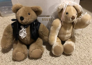 Wedding Teddy Bears Bride Groom Vintage 1986 12” - Bild 1 von 1