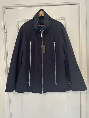 Abrigo Chaqueta Rompevientos Impermeable Emporio Armani Para Hombres Caballeros Azul Marino 54 Reino Unido 44 Foto 1 de 4