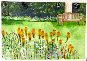Ein englischer Landgarten - SOLITUDE - Landschaft (A 4) von G.D.Leid - Bild 1 von 4