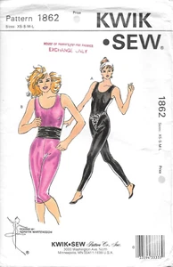 Uncut Kwik Sew Sewing Pattern # 1862 Misses Unitard Trunks & Tube Sizes XS-S-M-L - Picture 1 of 3