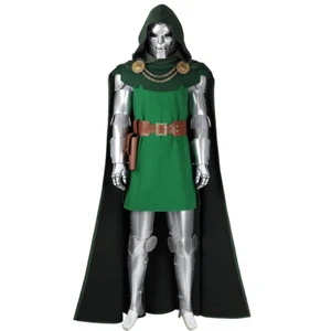 Fantastic 4 Doctor Doom Cosplay Battle Suit Costume Outfit Vest Halloween Cloak - Picture 1 of 29