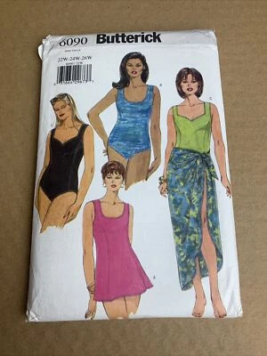 Plus Size Butterick #6090-Women's Swimsuit & Cover-Up Sizes 22W-24W-26W - Image 1 of 2