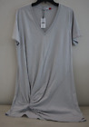 n:philanthropy Women's Sz L Light Gray Twist Knot Front T-Shirt Dress $138