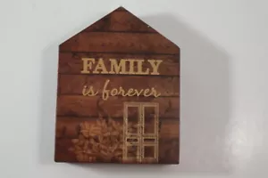 N1 Family is forever NO PLACE LIKE HOME wood block mini plaque Ganz - Picture 1 of 4