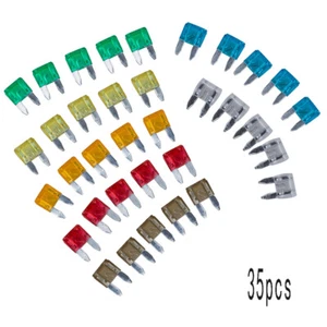 35Pcs 7Sizes MIXED Mini Blade Fuse Car Motorbike 5 7.5 10 15 20 25 30 AMP Set  - Bild 1 von 12