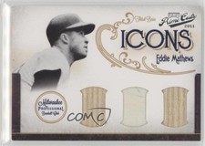 2011 Playoff Prime Cuts Icons Trios Materials /5 Eddie Mathews #8 HOF