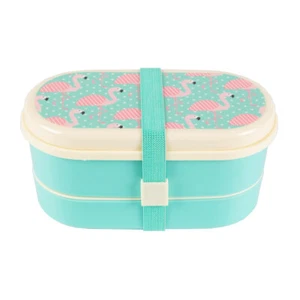 Sass & Belle Tropical Flamingo Bento Box Knife Fork Lunch Box Snack Kids Child - Picture 1 of 6