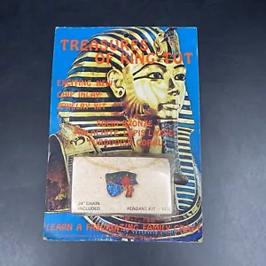 Vintage 70s Eye Of Horus Bronze Chip Inlay Jewelry Kit Pendant Egyptian Revival - Imagen 1 de 6