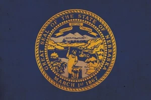 Vintage Nebraska flag on canvas, Nebraska, Flag, Wall Art, Nebraska Photo, Nebr - Picture 1 of 6