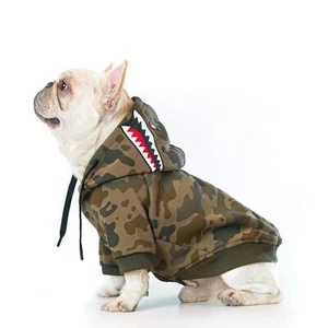 Camo Dog Hoodie Dog Clothes Extra Warm Fleece Lining Stretchy Fit for Small M... - Picture 1 of 6