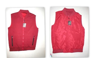 New NWT Mens $310 Bugatchi Uomo Reversible Vest Merlot Dark Red M H2O Resistant - Picture 1 of 7