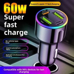 4 Port USB Super Schnell Auto Ladegerät Adapter für iPhone Samsung Android Handy - Bild 1 von 13