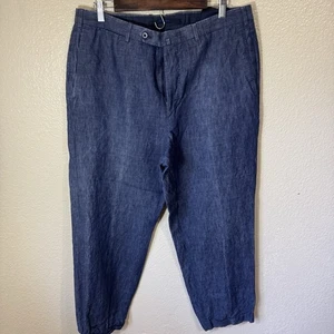 Pantalones Y2K Ermenegildo Zegna Para Hombre Pantalón Cambray 100% Lino 77LB02 - Imagen 1 de 5
