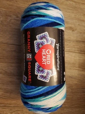 New 1 Skein Red Heart All In One Granny Square Yarn Soft White Frigid 8.8oz - Image 1 of 3
