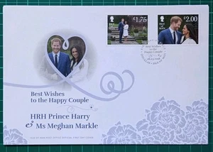 ISLE OF MAN 2018 HRH Prince Harry & Meghan Markle wedding FDC FIRST DAY COVER - Picture 1 of 2