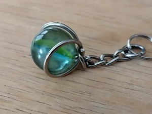 Llavero de mármol azul encanto buena suerte vintage - Imagen 1 de 5