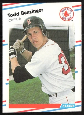 1988 Fleer Todd Benzinger RC Boston Red Sox #344 - Image 1 of 2