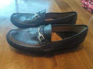 Men's Johnston & Murphy, Black Bit Loafers, size 9 M Sheepskin EUC - Picture 1 of 21